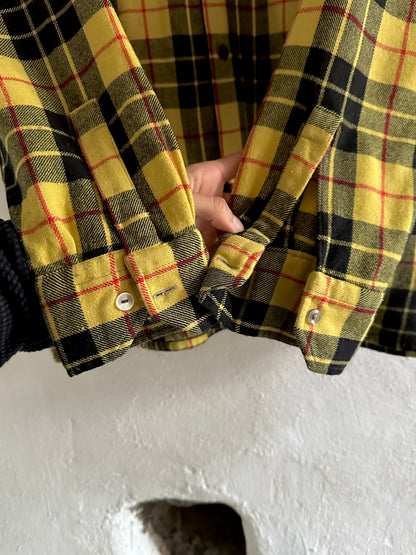 Italy plaid shirt with 3 pockets