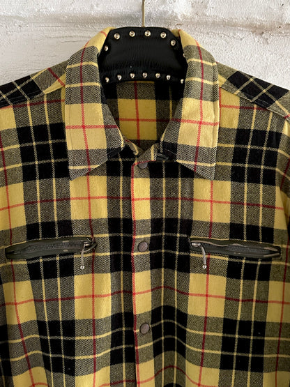 Italy plaid shirt with 3 pockets