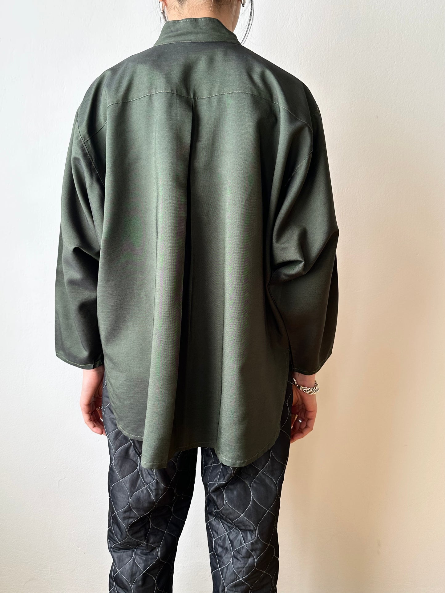 French forest green bat shirt