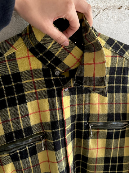 Italy plaid shirt with 3 pockets