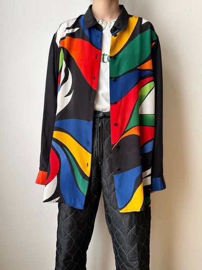 Abstract silk shirt