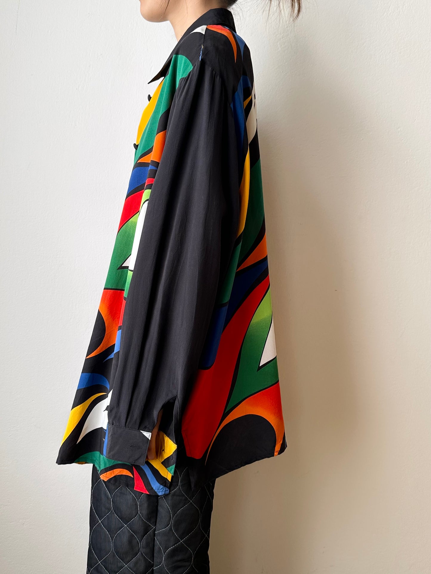 Abstract silk shirt