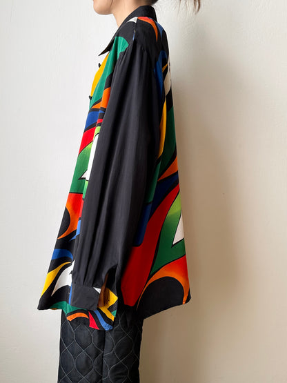 Abstract silk shirt