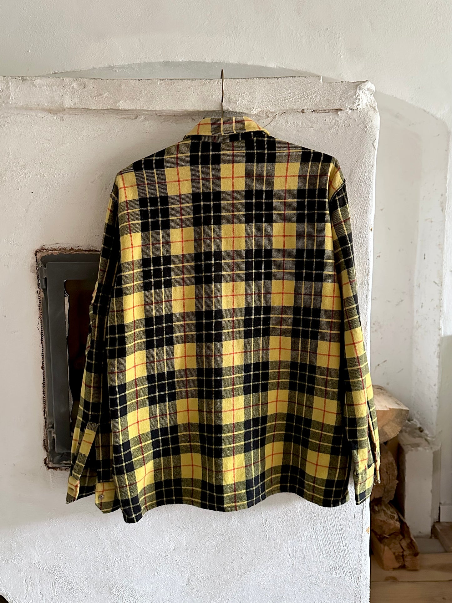 Italy plaid shirt with 3 pockets