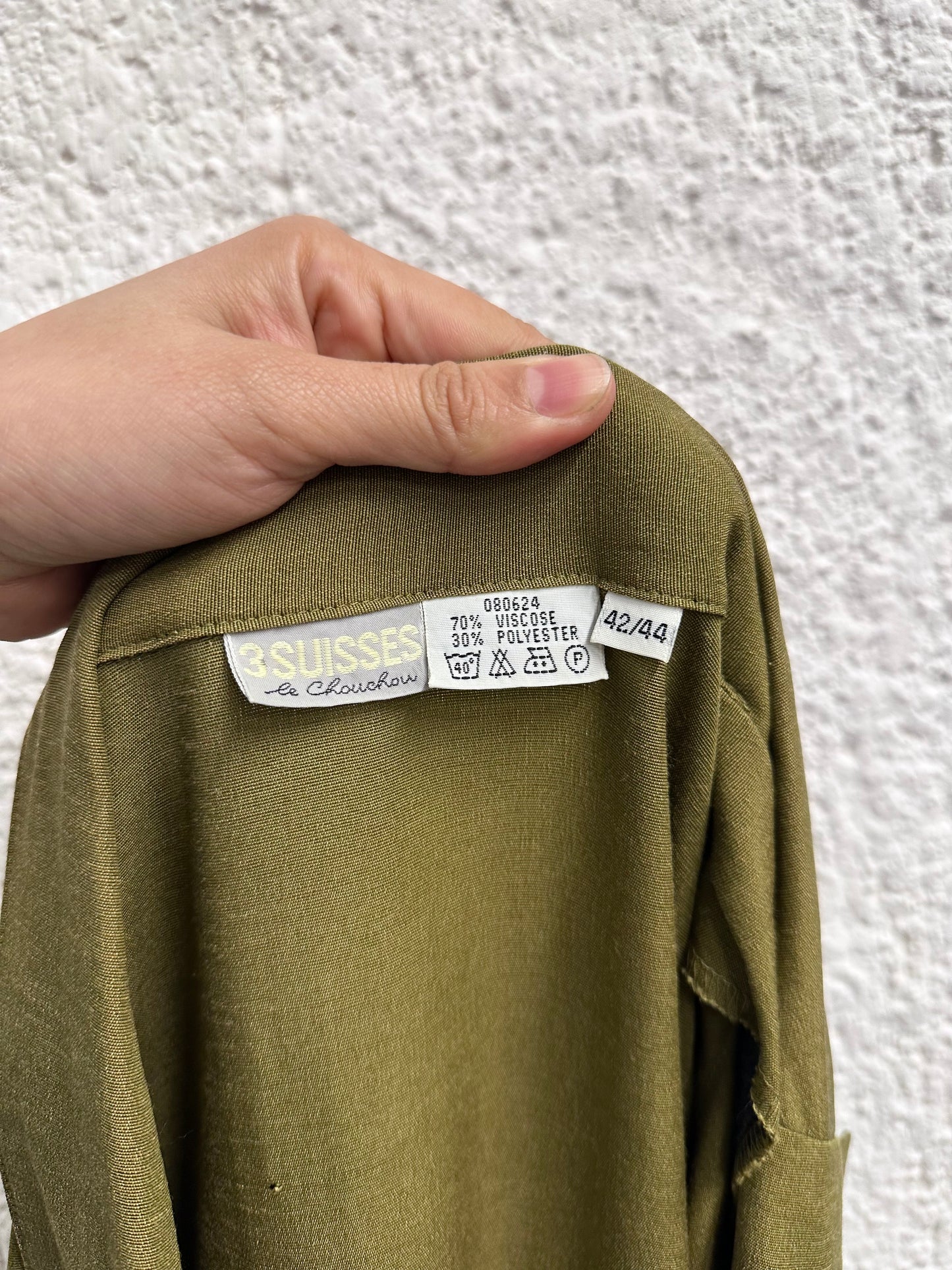 80s khaki viscose jumpsuit