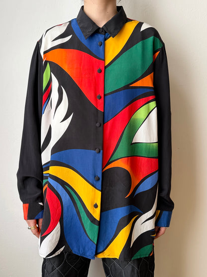 Abstract silk shirt