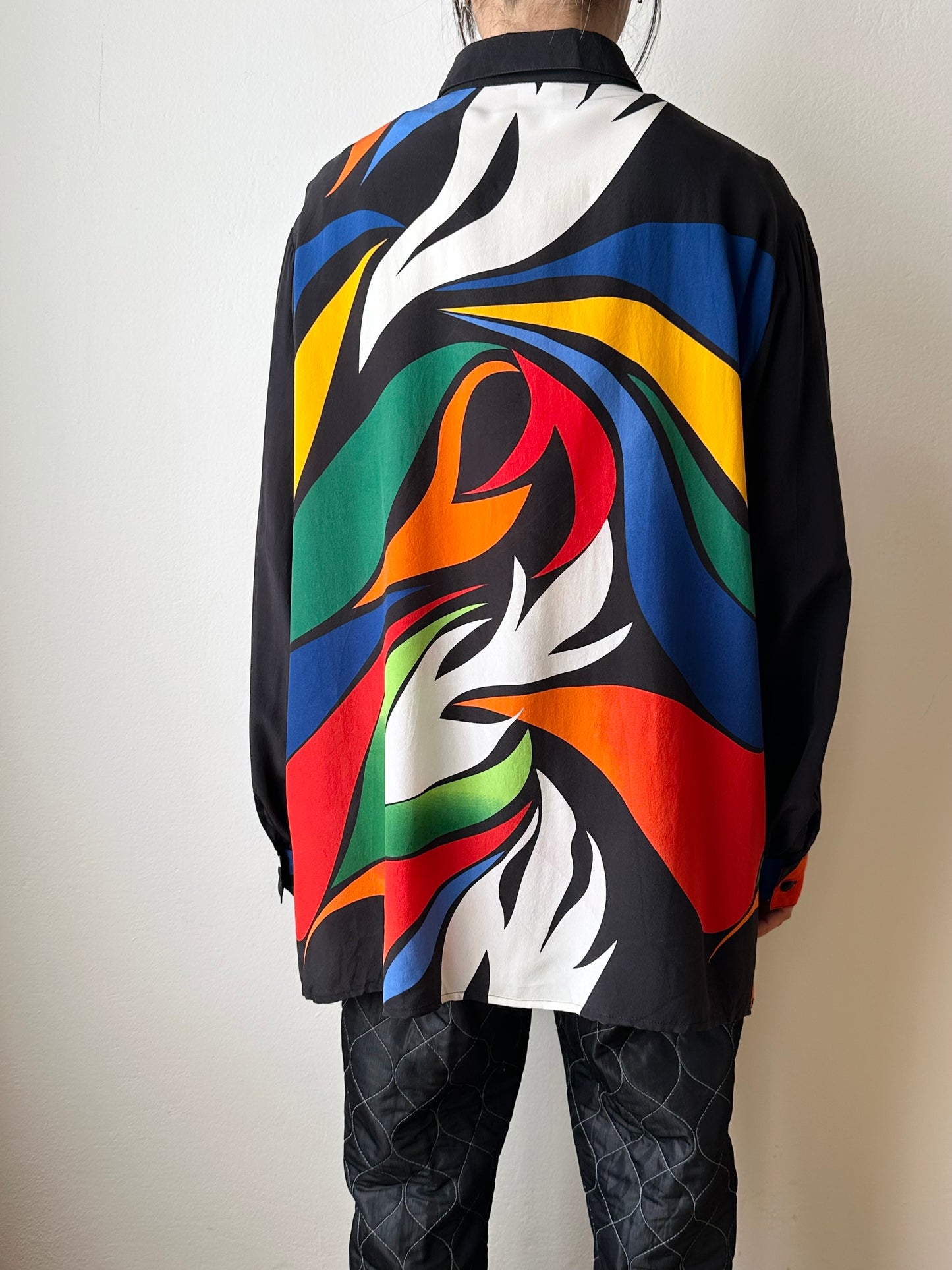 Abstract silk shirt