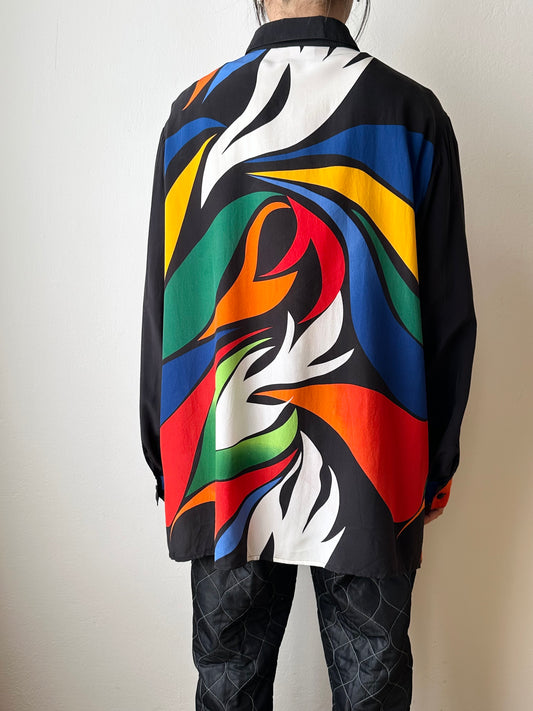 Abstract silk shirt