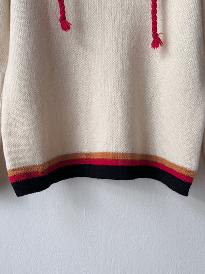 Norwegian new wool lace up sweater