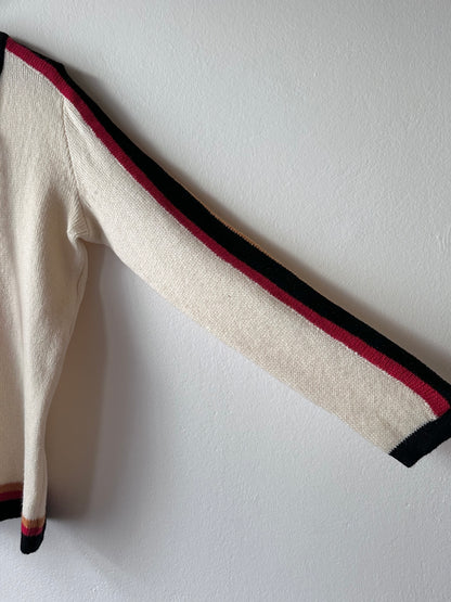 Norwegian new wool lace up sweater