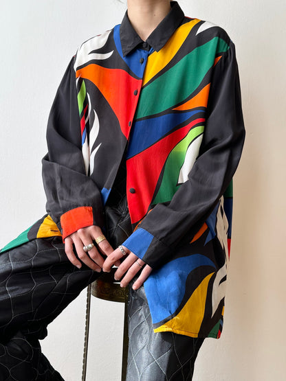 Abstract silk shirt