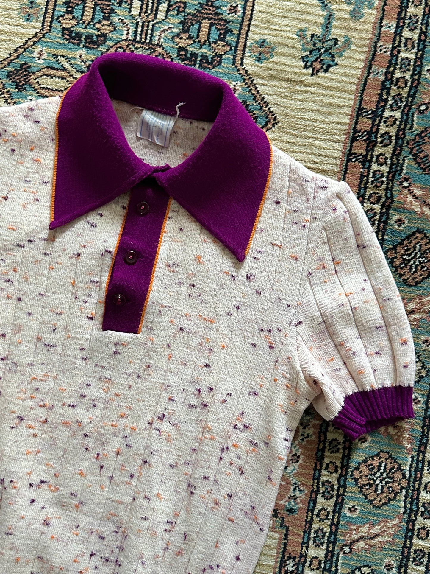 70s acryl knit polo