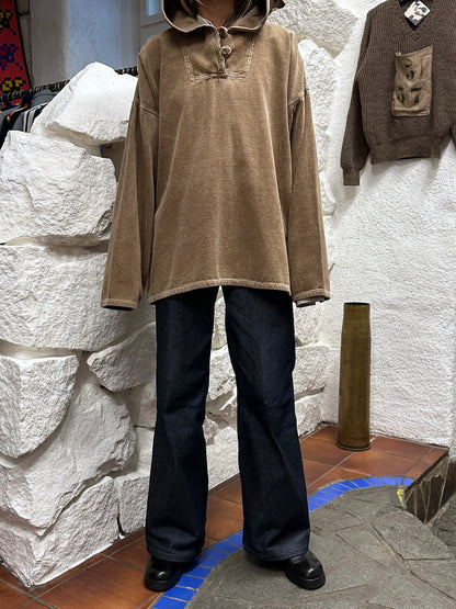 brown cords smock