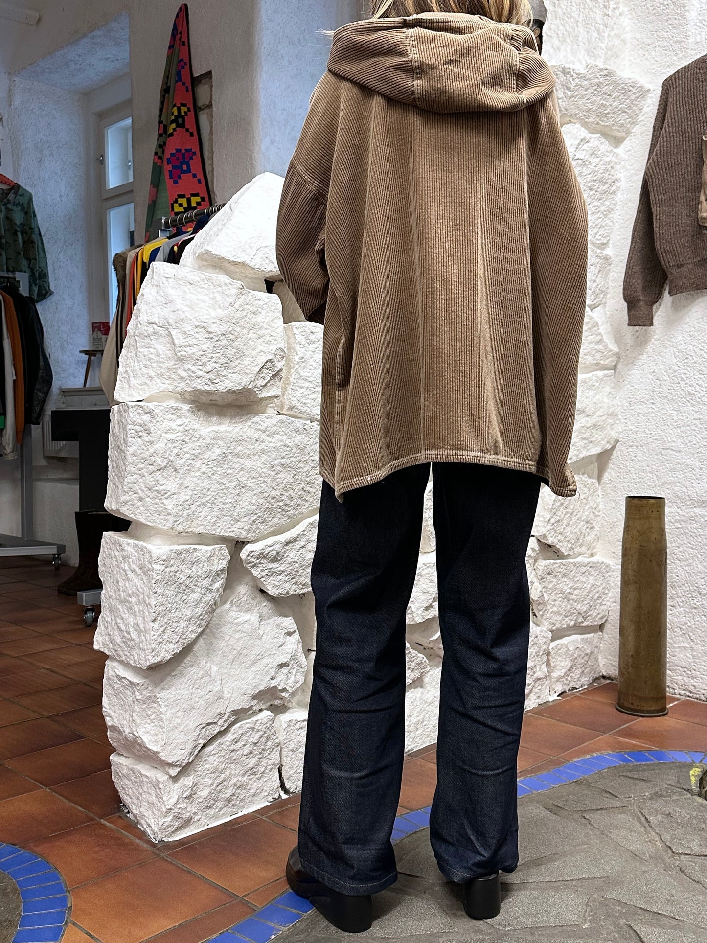 brown cords smock