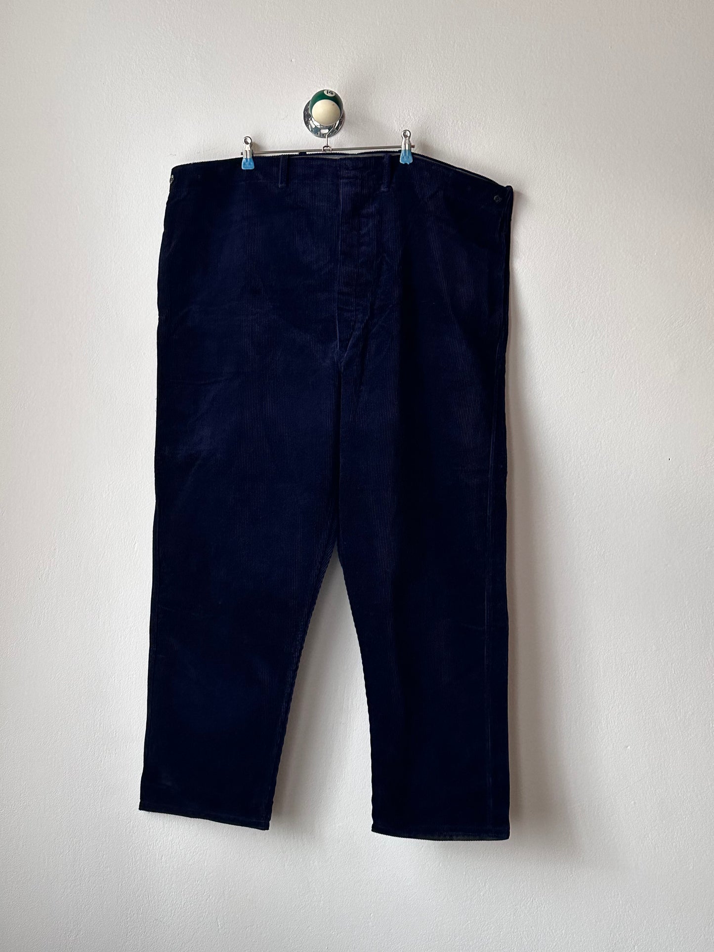 Deadstock king sized East‑German corduroy work trousers Navy - w47