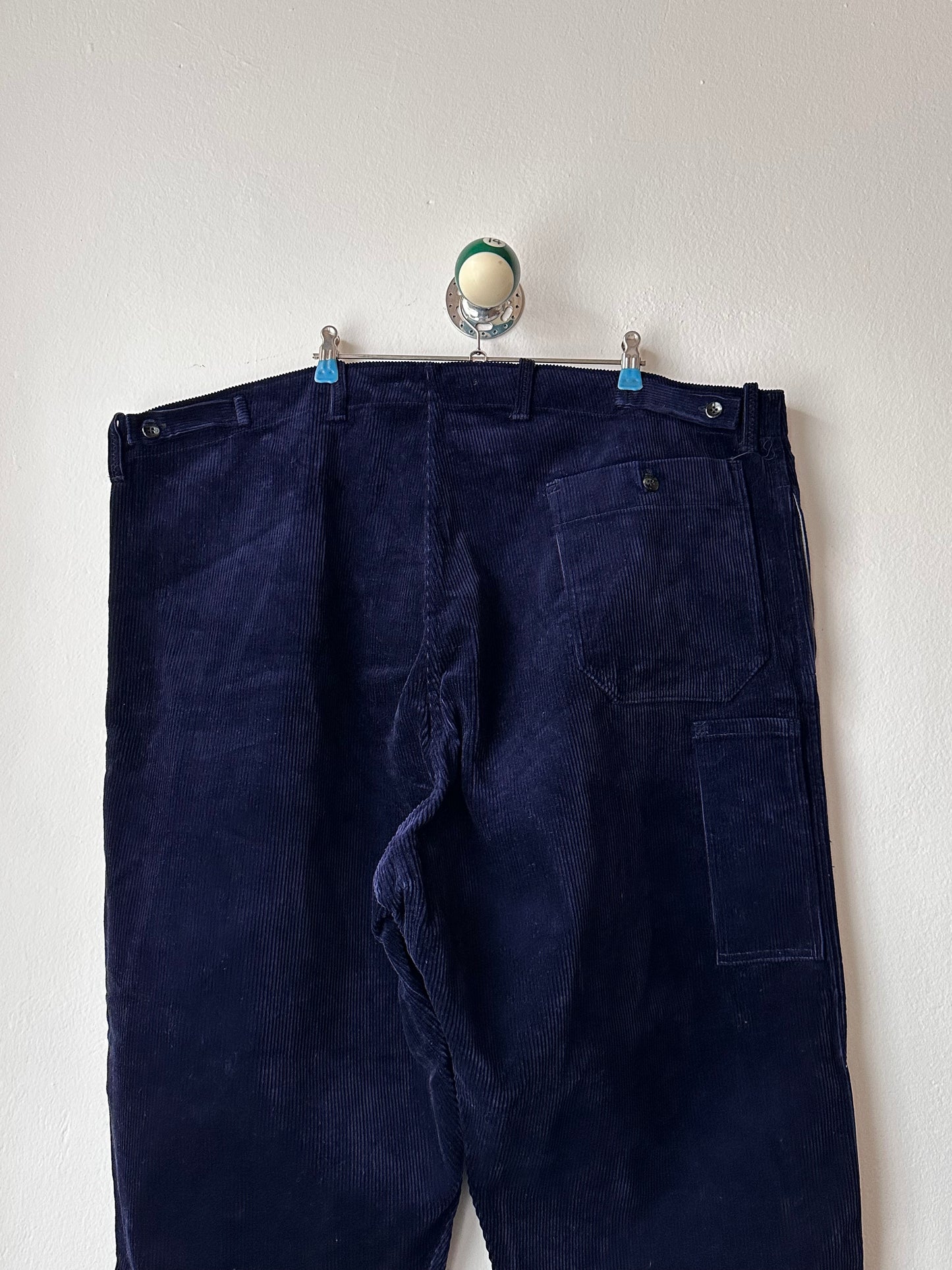Deadstock king sized East‑German corduroy work trousers Navy - w47