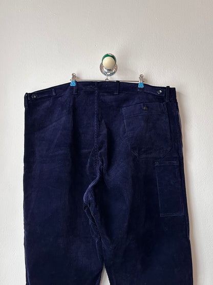 Deadstock king sized East‑German corduroy work trousers Navy - w47