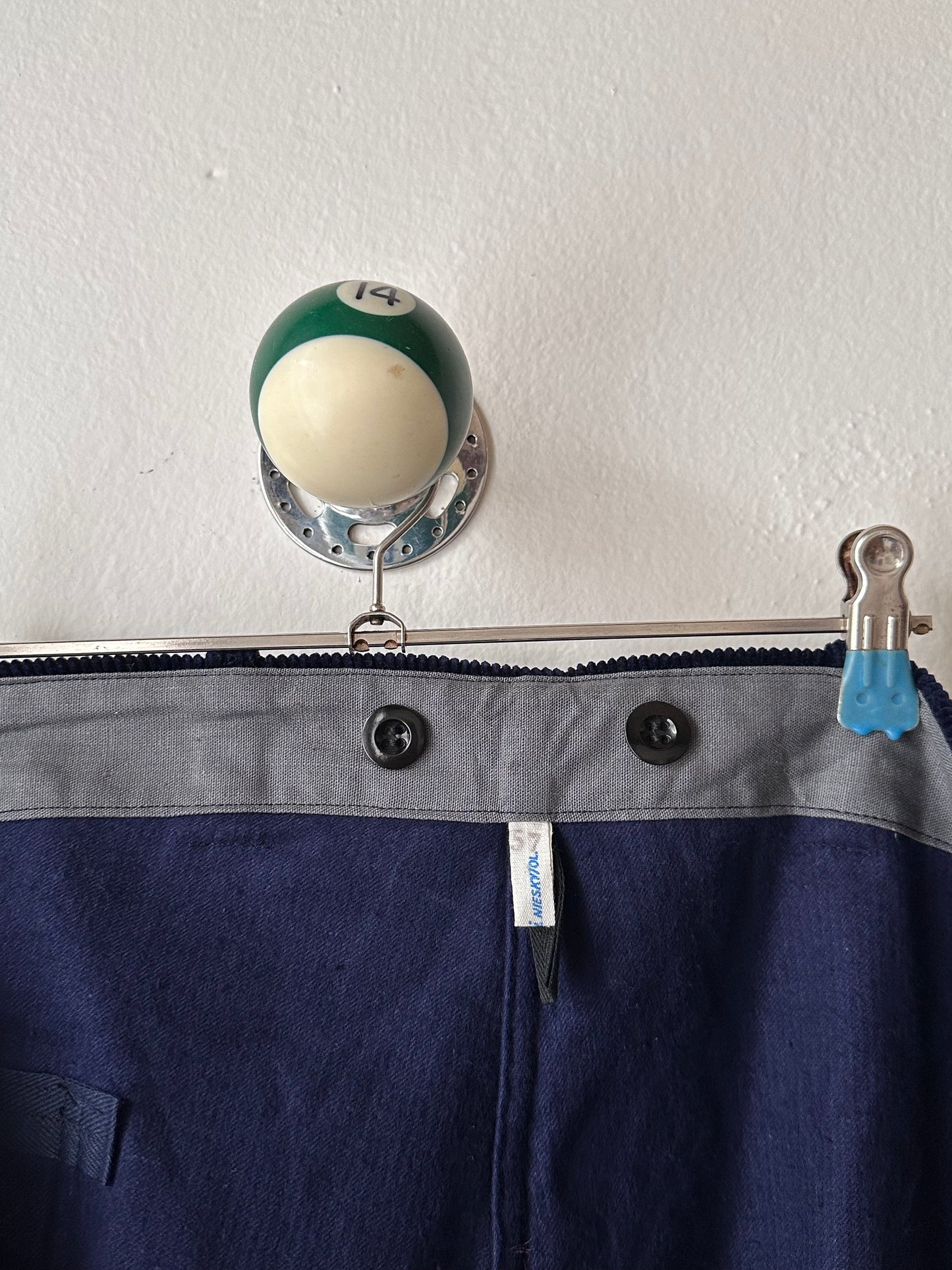 Deadstock king sized East‑German corduroy work trousers Navy - w47