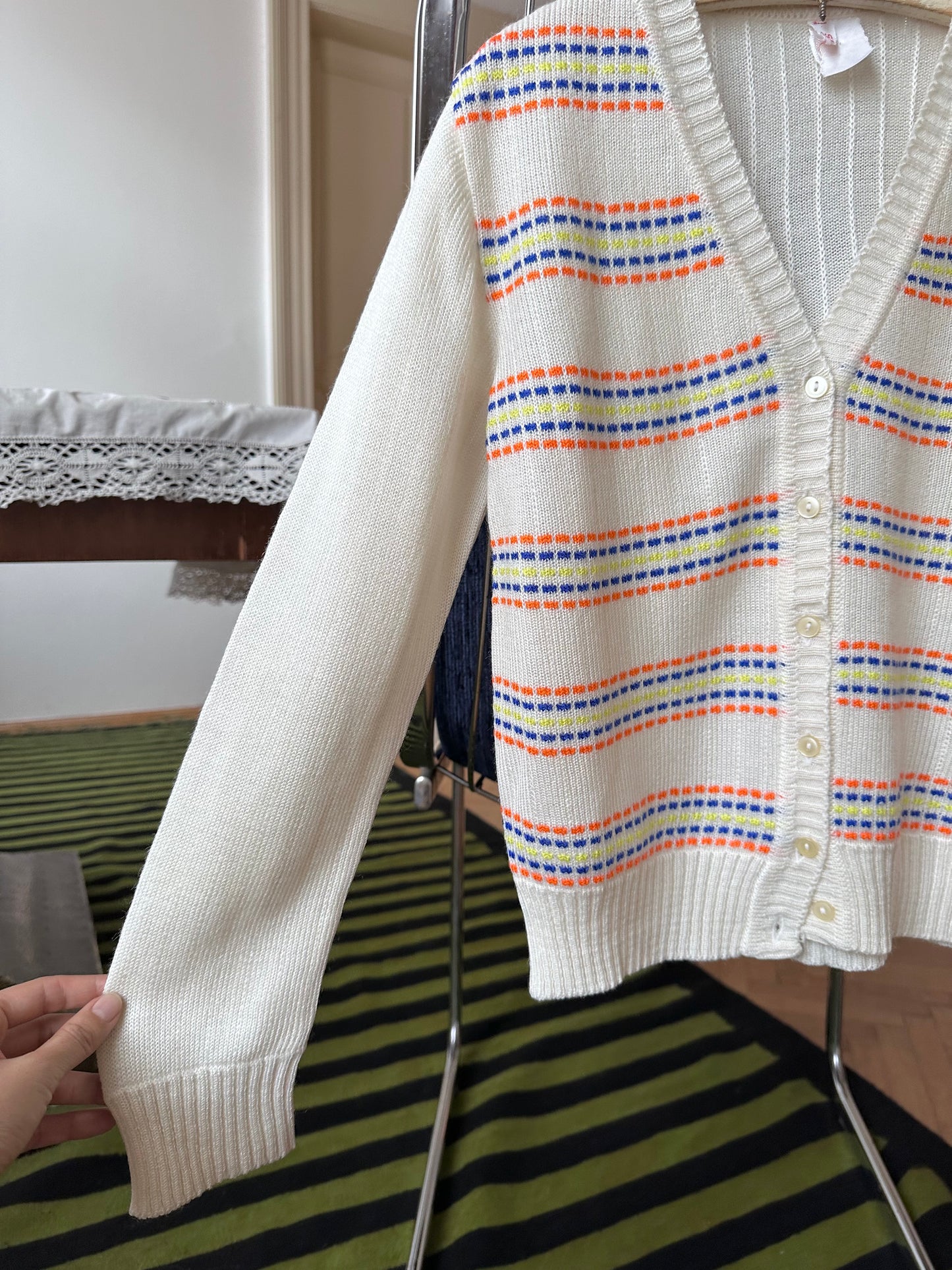 80s kids acryl cardigan