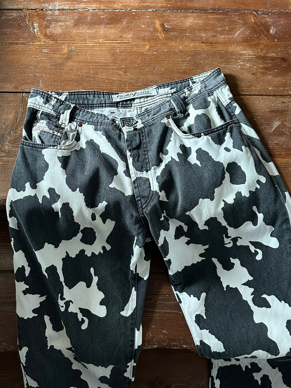 90s cow print cotton trouser, 5 pockets W33