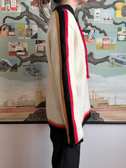 Norwegian new wool lace up sweater