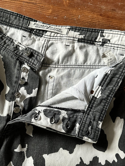90s cow print cotton trouser, 5 pockets W33