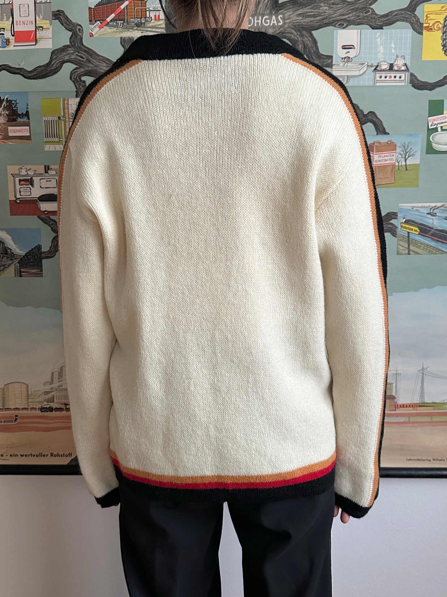 Norwegian new wool lace up sweater