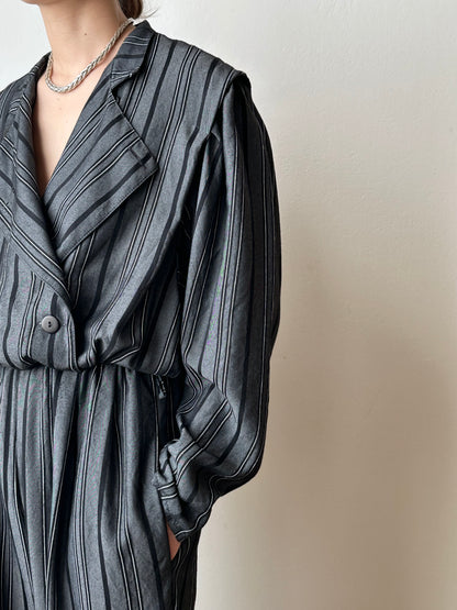 80s cool striped jumpsuit