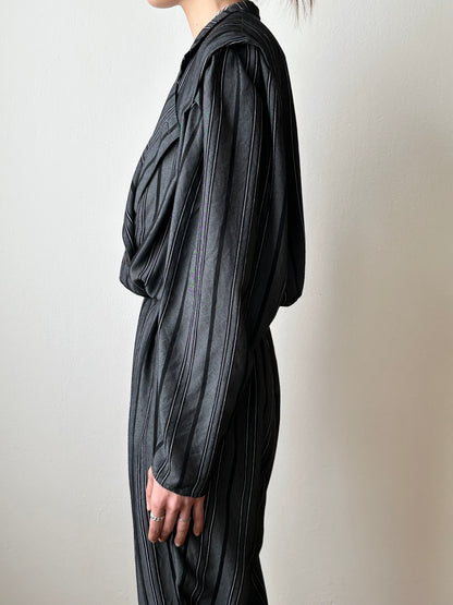 80s cool striped jumpsuit