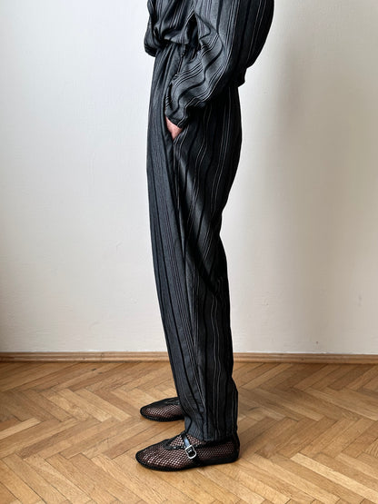 80s cool striped jumpsuit