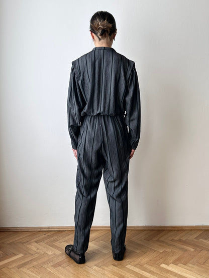 80s cool striped jumpsuit
