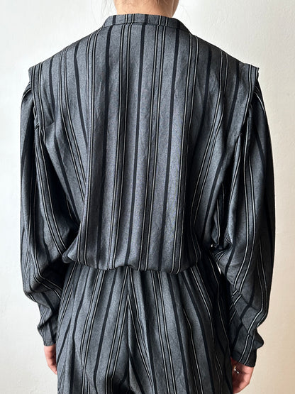 80s cool striped jumpsuit