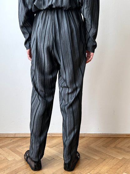 80s cool striped jumpsuit
