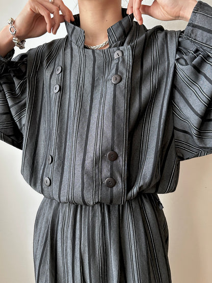 80s cool striped jumpsuit