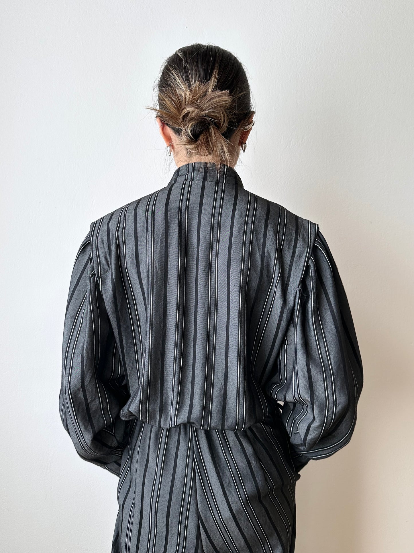 80s cool striped jumpsuit