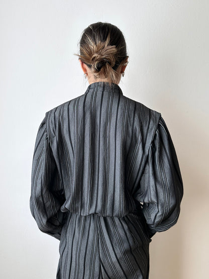 80s cool striped jumpsuit