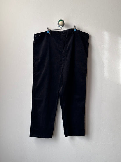 Deadstock king sized East‑German corduroy work trousers Black - w44