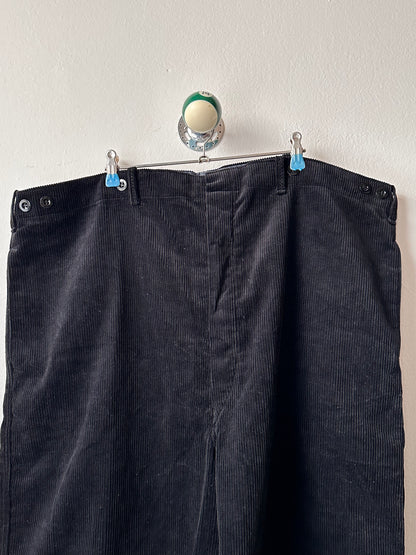Deadstock king sized East‑German corduroy work trousers Black - w44