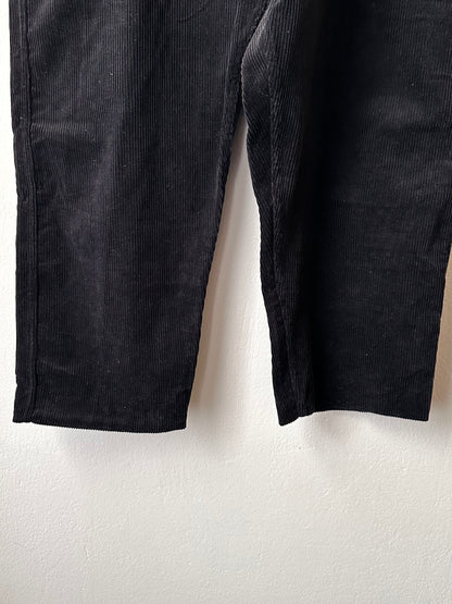 Deadstock king sized East‑German corduroy work trousers Black - w44