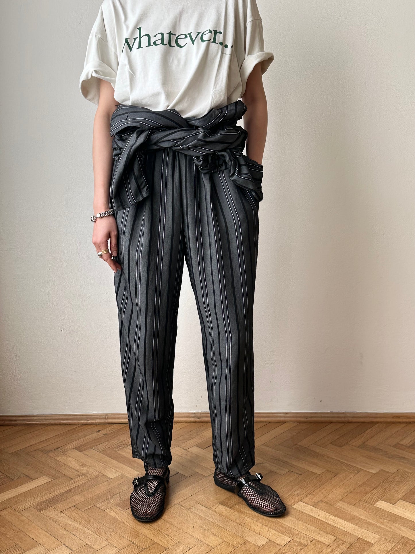 80s cool striped jumpsuit