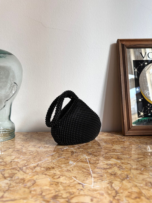 tiny black beads bag
