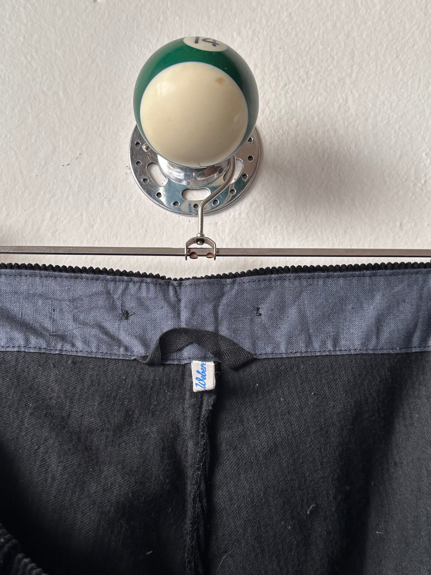 Deadstock king sized East‑German corduroy work trousers Black - w44