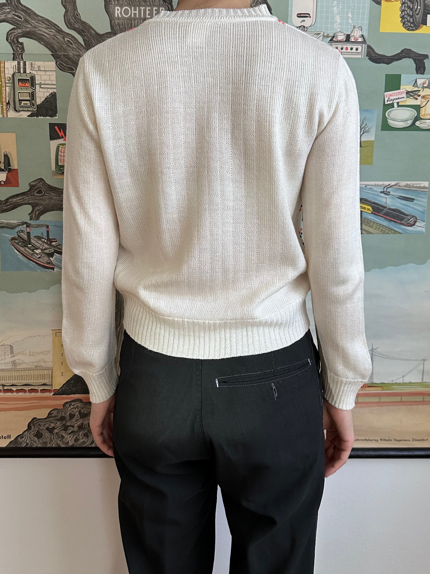 80s kids acryl cardigan