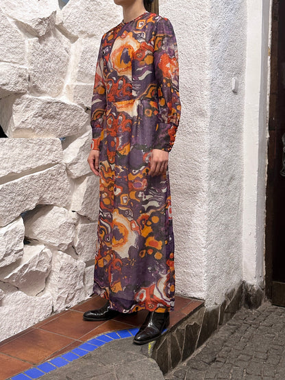 70s abstract art dress