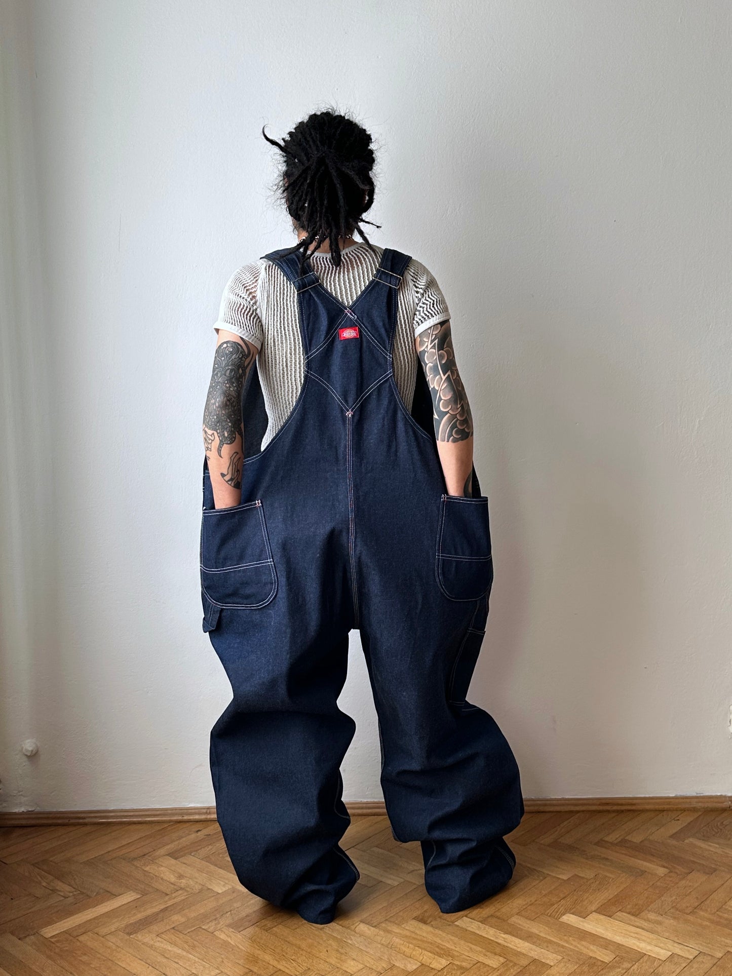 Oversized Dickies denim overalls