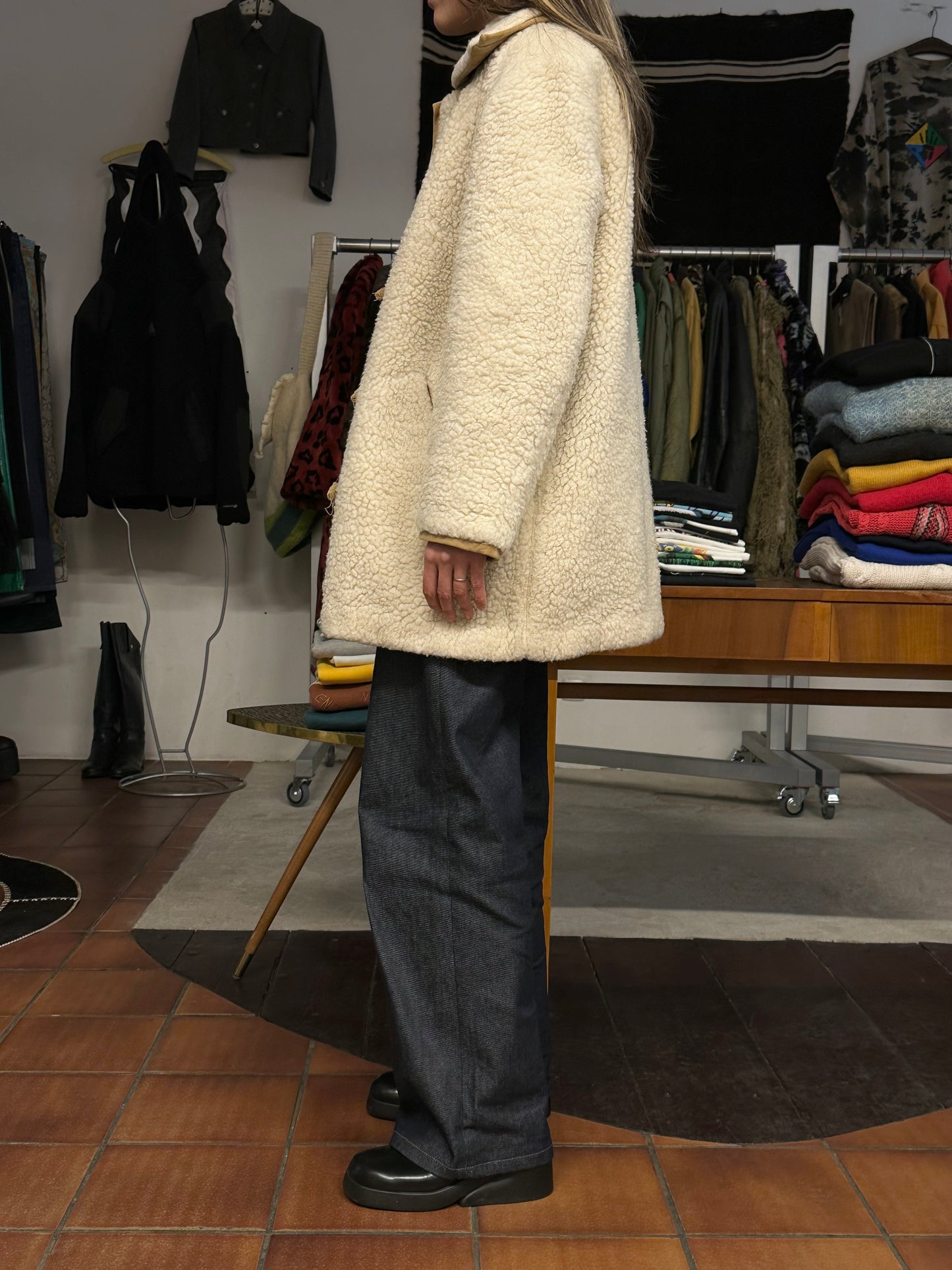 70's VEB wool pile boa jacket