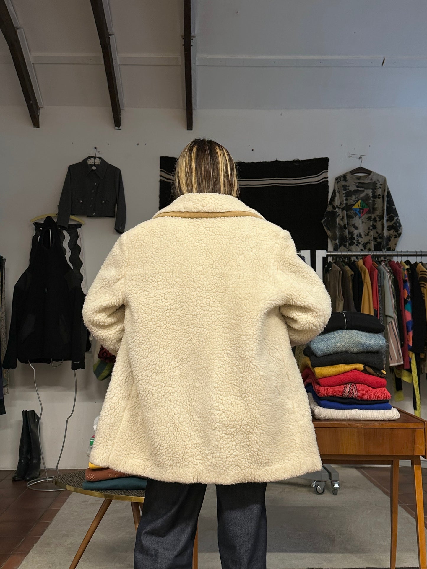 70's VEB wool pile boa jacket