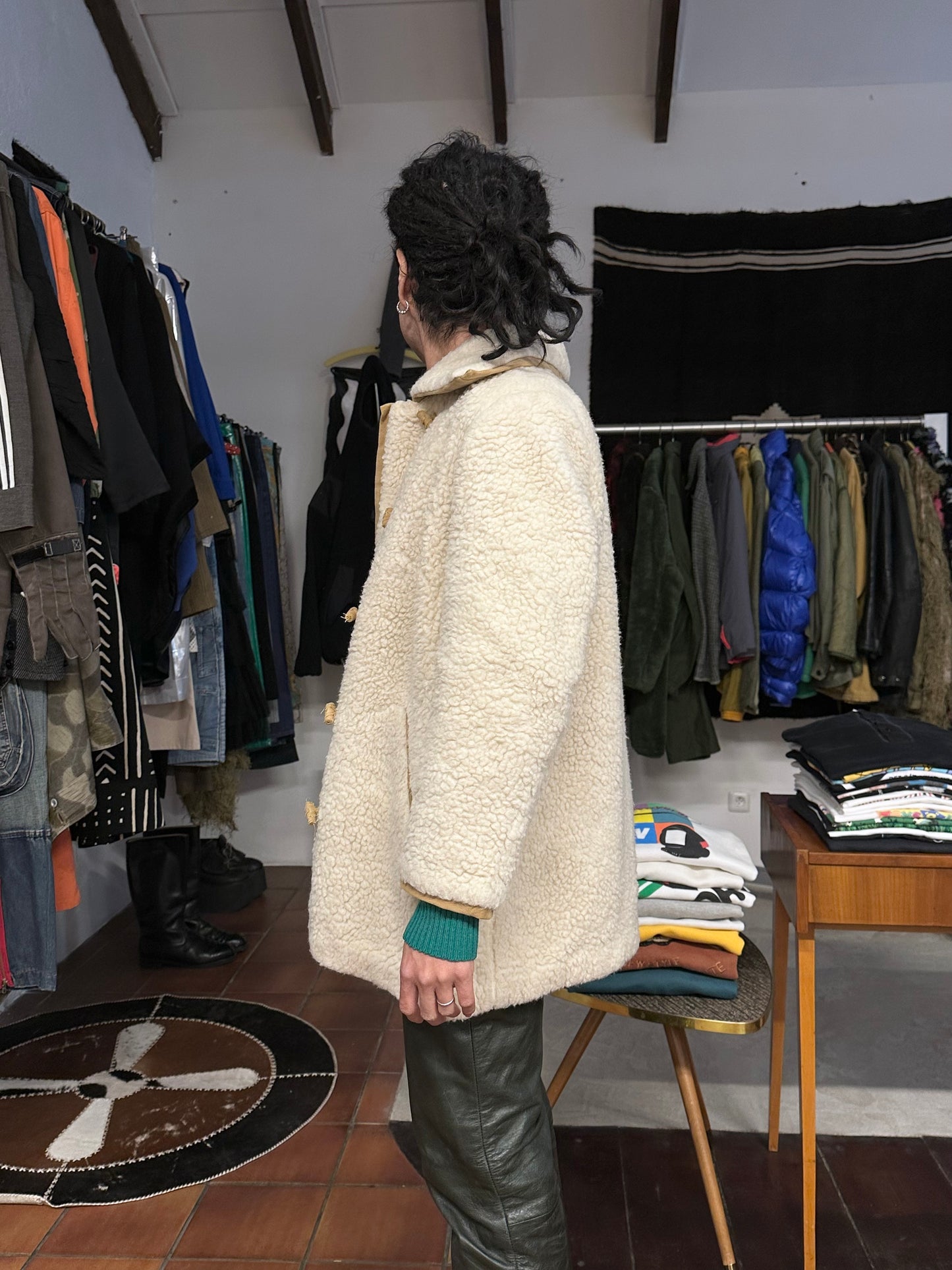 70's VEB wool pile boa jacket