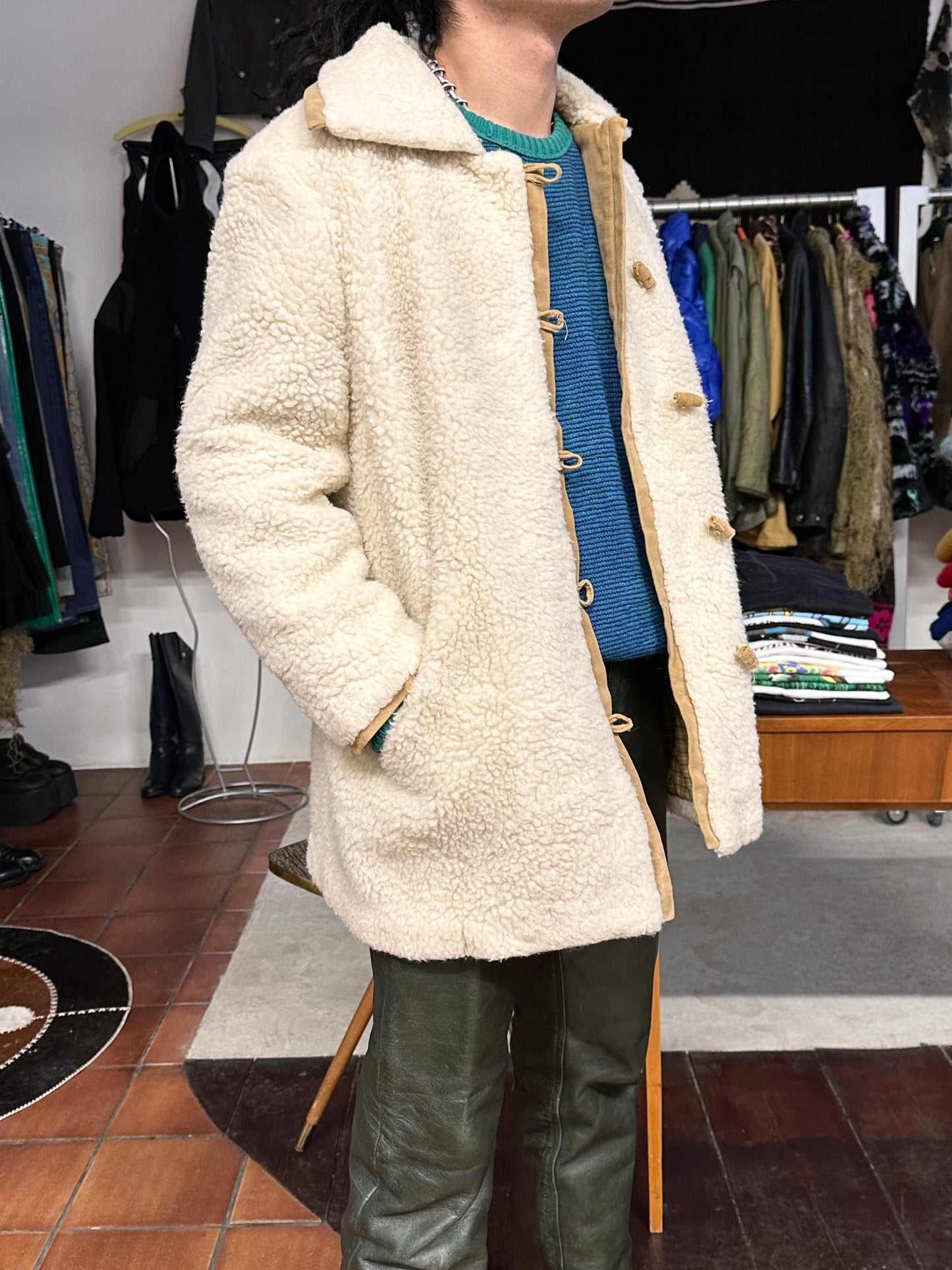 70's VEB wool pile boa jacket