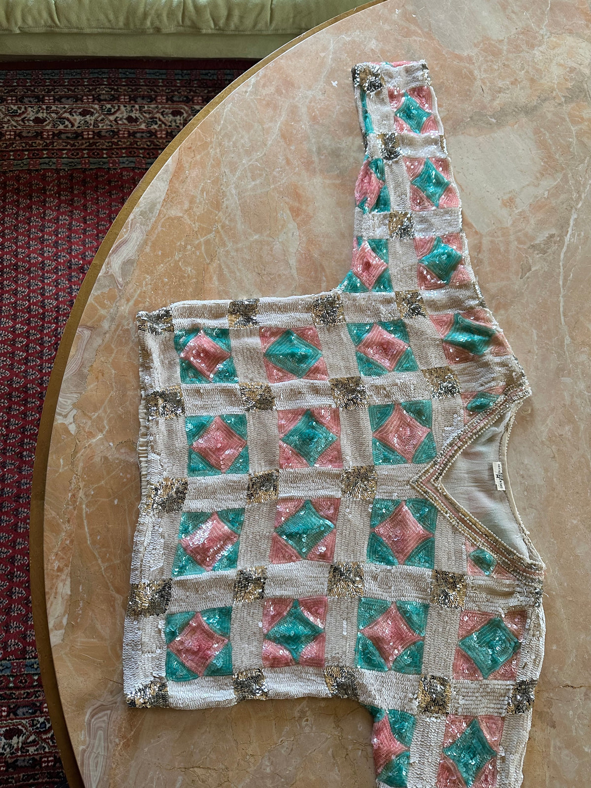 French silk sequins top